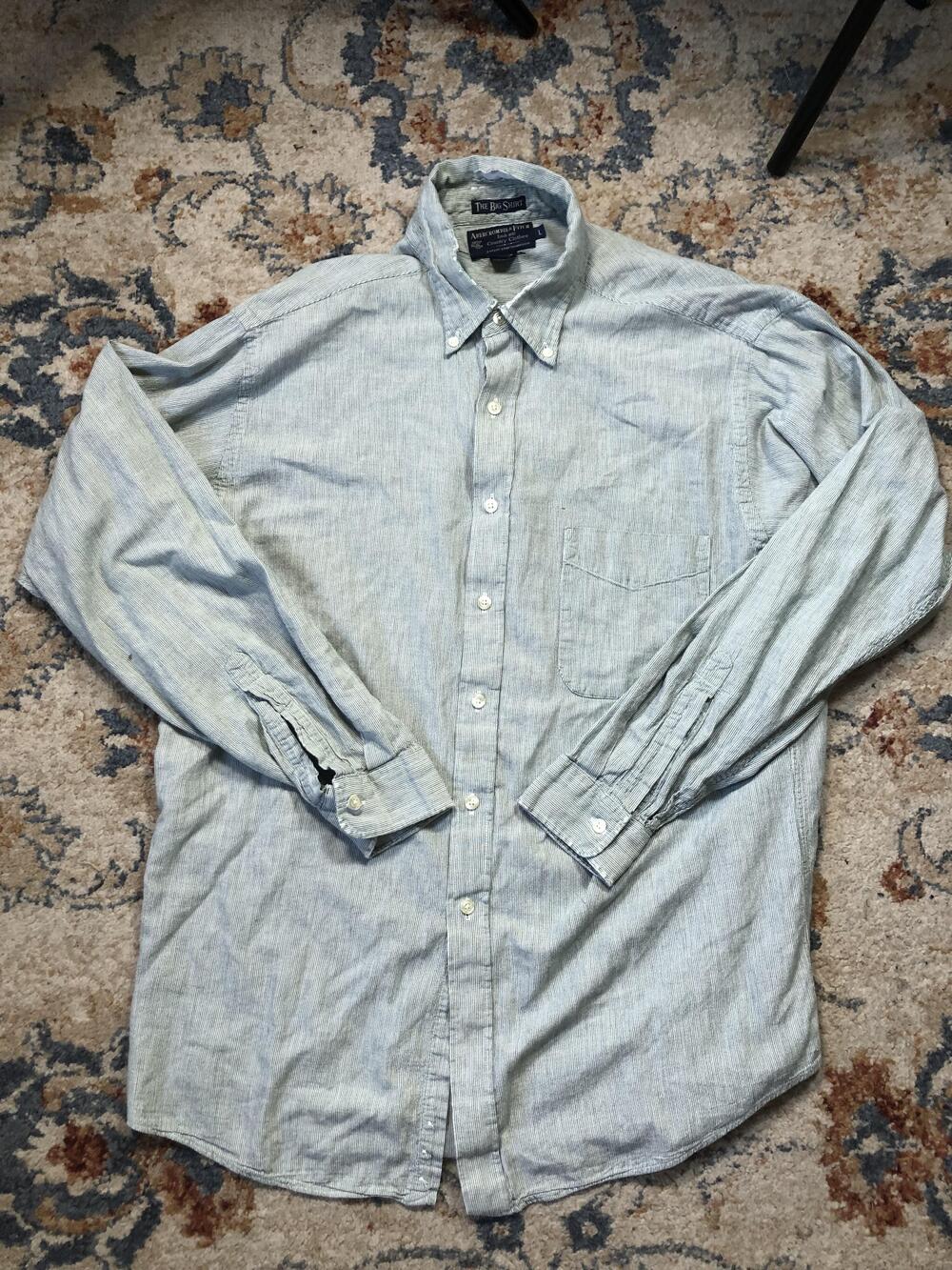 Vintage Abercrombie & Fitch Shirt Mens Large Stripe Button Down Made USA 90s